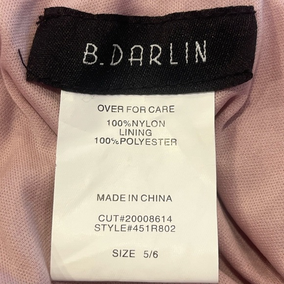 B DARLIN Vintage Pink Off the Shoulder Sequin Body Con Dress - Picture 5 of 7